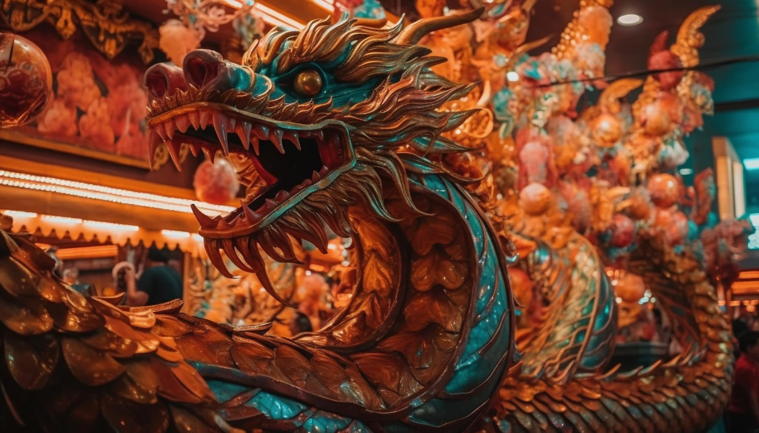 Arquitectura tradicional y detalles de un templo chino